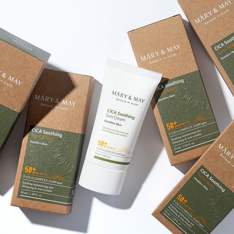 [Mary&May] CICA Soothing Sun Cream SPF50+ PA++++ - 50ml