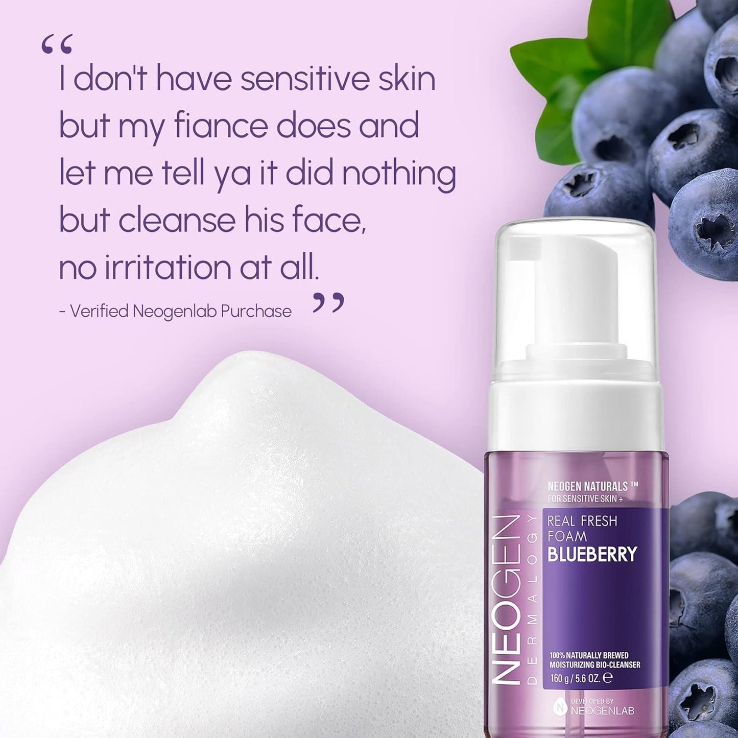[NeoGen] DERMALOGY REAL FRESH FOAM CLEANSER BLUEBERRY 160G