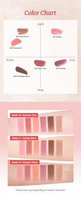 [Tiptoe] Mousse Tang Lip Matter - 6 Colors
