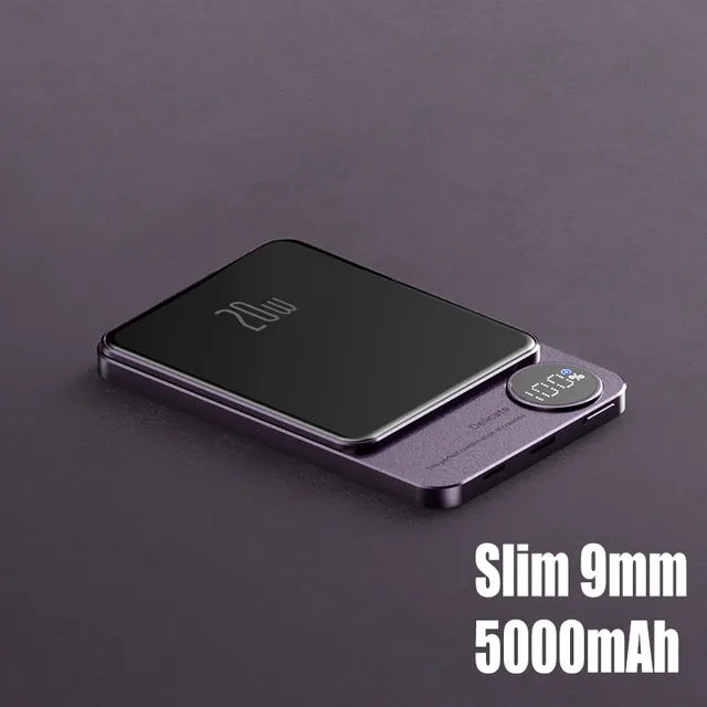 10000mAh MagSafe Magnetic Power Bank PD20W 15W Wireless Fast Charger, External Auxiliary Battery Pack for iPhone 15/14/13