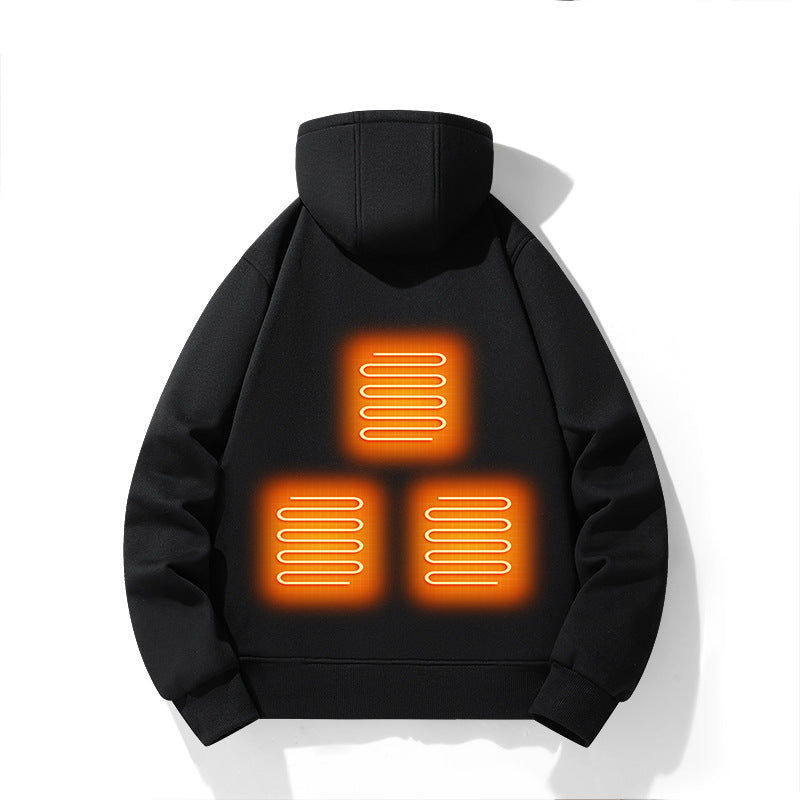 Heating Hoodie, Intelligent Heated Jacket, Five Zone Heating, Outdoor Warm Clothing, Electric Hoodie