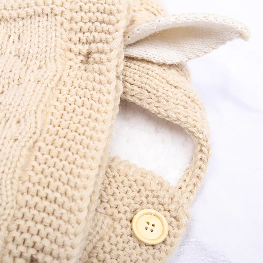Spring Autumn Baby Knitted Rabbit Ear Sleep Sack