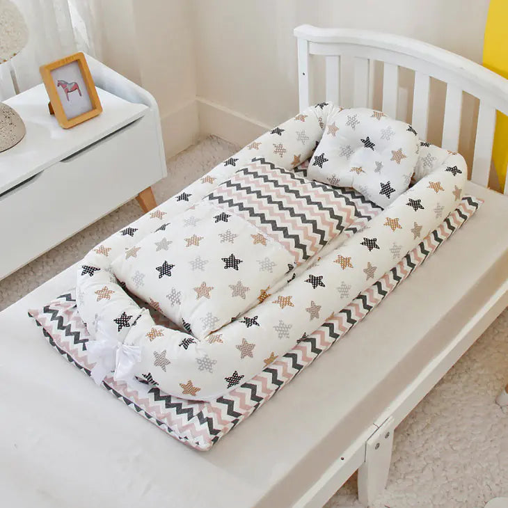 Foldable Portable Crib with Bionic Infant Mattress