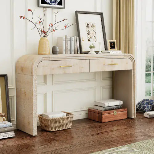 Unique Retro Silhouette Entryway Table With Open Design