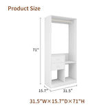 Compact Gray Closet Organizer with Drawers